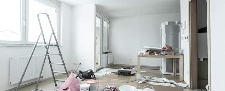 a room being renovated illustrating Brits love a doer-upper new survey reveals