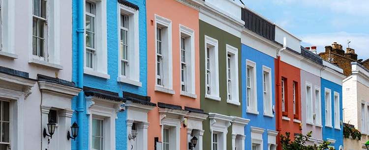 an image of a row of houses with 50 year mortgages