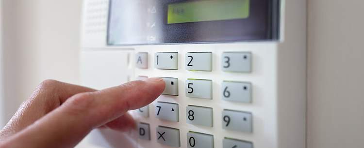 House alarm showing tips on making your property secure